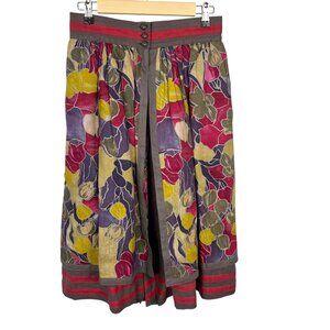 Vintage Linen Boho Earthy Granola Cottage Indie Nature Maxi Skirt Unique XS